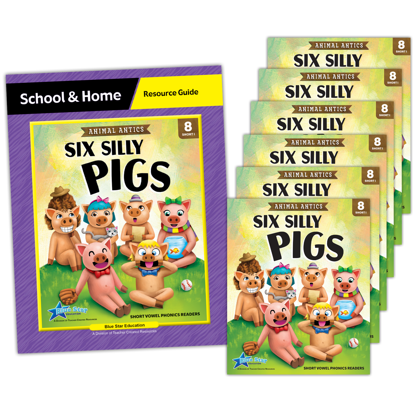 Animal Antics: Six Silly Pigs - Short i Vowel Book Room