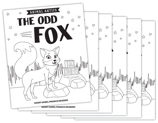 Animal Antics: The Odd Fox - Short o Vowel Reader (B/W version) - 6 Pack