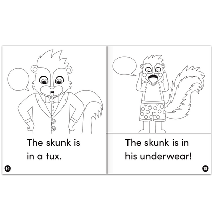 Animal Antics: Fun with a Skunk - Short u Vowel Reader (B/W version) - 6 Pack