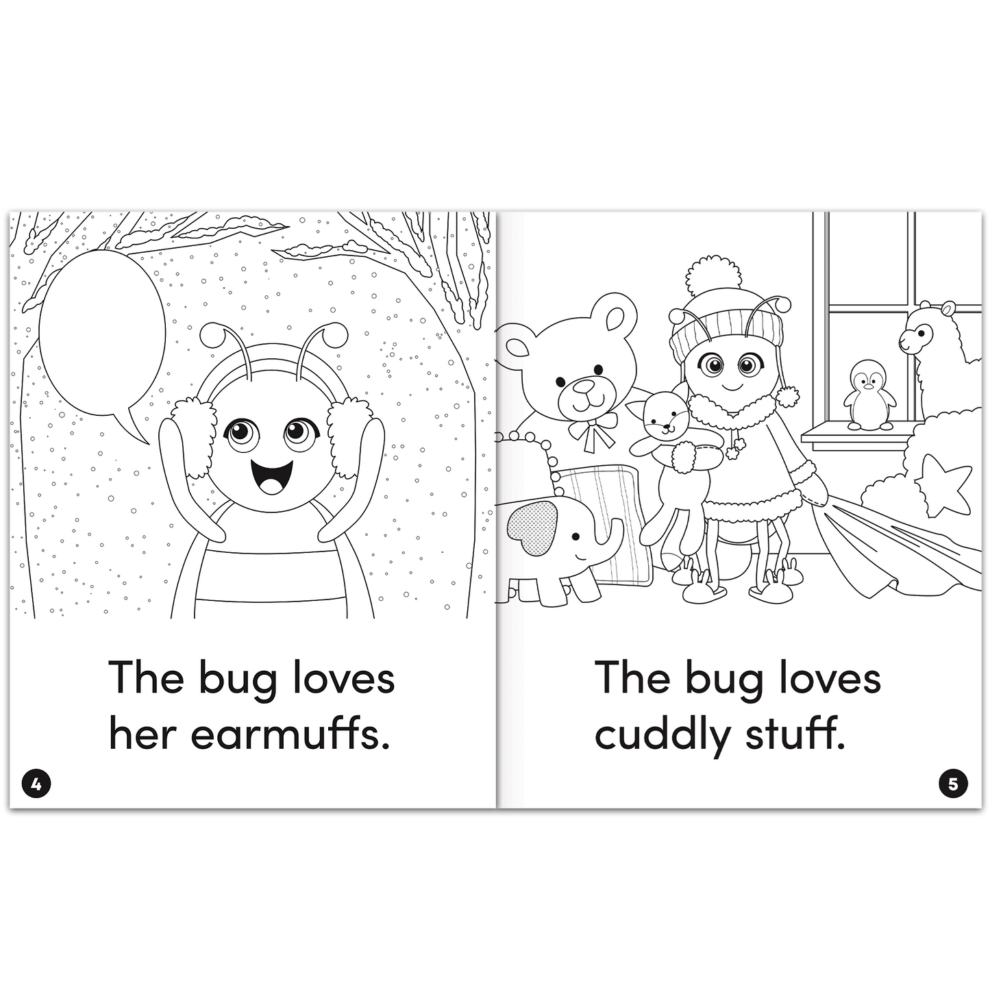 Animal Antics: The Cuddly Bug - Short u Vowel Reader (B/W version) - 6 Pack