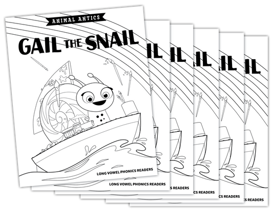 Animal Antics: Gail the Snail - Long a Vowel Reader (B/W version) - 6 pack