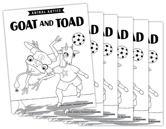 Animal Antics: The Goat and the Toad - Long o Vowel Reader (B/W Version) - 6 pack