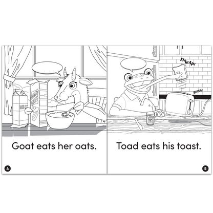 Animal Antics: The Goat and the Toad - Long o Vowel Reader (B/W Version) - 6 pack