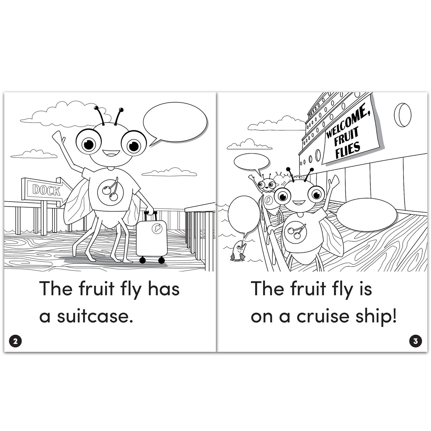 Animal Antics: The Fruit Fly Goes on a Cruise - Long u Vowel Reader (B/W Version) - 6 pack