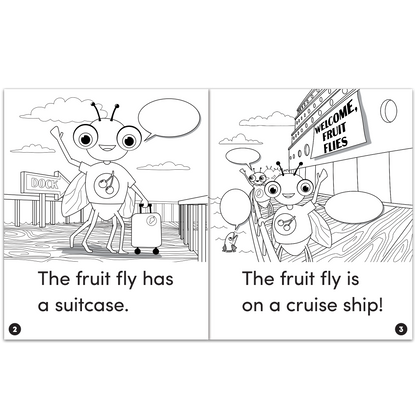 Animal Antics: The Fruit Fly Goes on a Cruise - Long u Vowel Reader (B/W Version) - 6 pack